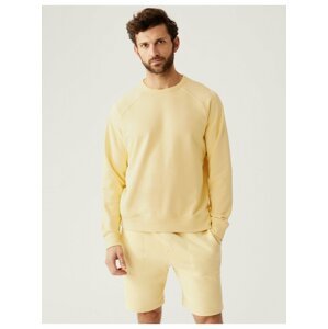 Světle žlutý pánský basic svetr Marks & Spencer
