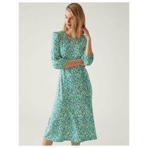 Zelené dámské květované šaty Marks & Spencer