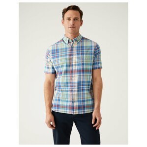 Kostkovaná košile z čisté bavlny Marks & Spencer vícebarevná