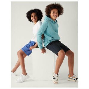 Sada 2 kusů šortek z čisté bavlny (6–16 let) Marks & Spencer námořnická modrá