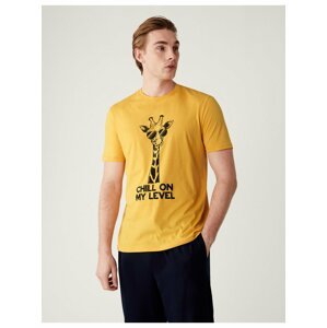 Domácí top z čisté bavlny s potiskem žirafy Marks & Spencer žlutá