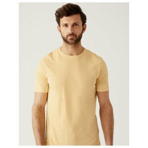 Žluté pánské basic tričko Marks & Spencer