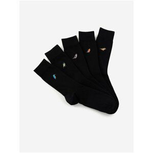 Sada pěti párů pánských ponožek v černé barvě Marks & Spencer