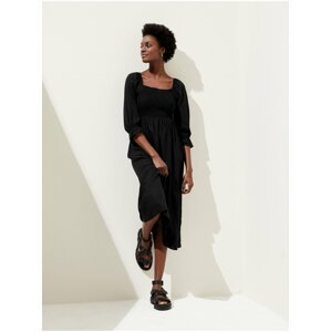 Černé dámské midi šaty s tříčtvrtečním rukávem Marks & Spencer