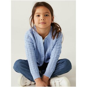 Kardigan, z čisté bavlny (2–8 let) Marks & Spencer modrá