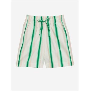 Zeleno-bílé dámské pruhované kraťasy Marks & Spencer