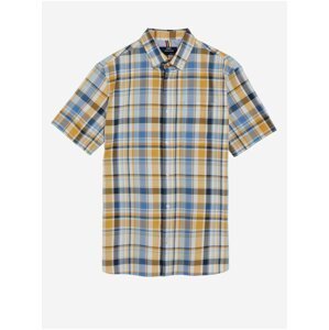 Modro-žlutá pánská kostkovaná košile Marks & Spencer