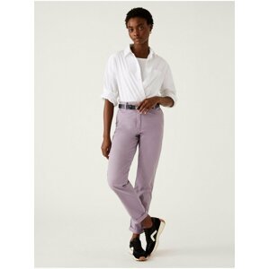 Světle fialové dámské slim fit chino kalhoty Marks & Spencer