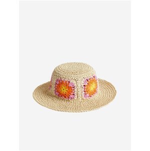 Béžový dámský květovaný klobouk Marks & Spencer
