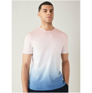 Růžovo-modré pánské bavlněné tričko Marks & Spencer
