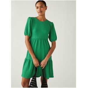 Zelené dámské žerzejové šaty s volány Marks & Spencer