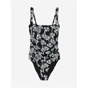 Bílo-černé dámské vzorované jednodílné plavky Marks & Spencer