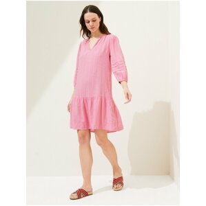 Růžové dámské pruhované šaty Marks & Spencer