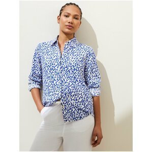 Modro-bílá dámská vzorovaná košile Marks & Spencer
