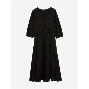 Černé dámské bavlněné midi šaty Marks & Spencer