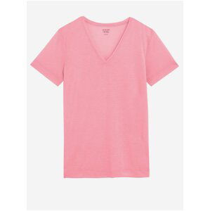 Růžové dámské volné dlouhé basic tričko Marks & Spencer