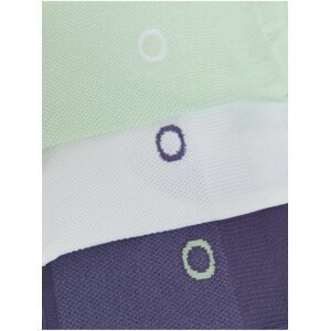 Sada tří párů dámských sportovních ponožek v tmavě modré, bílé a světle zelené barvě Marks & Spencer Trainer Liners™
