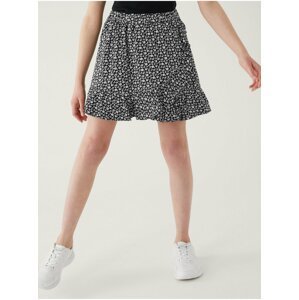 Bílo-černé holčičí květované kraťasy/sukně Marks & Spencer