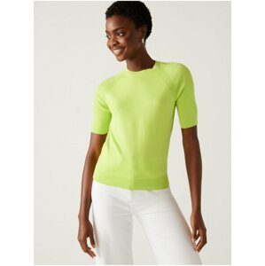 Světle zelené dámské pletené tričko Marks & Spencer