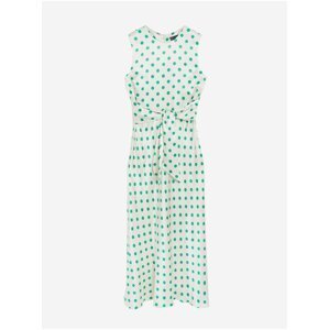 Zeleno-krémové dámské puntíkované midi šaty Marks & Spencer