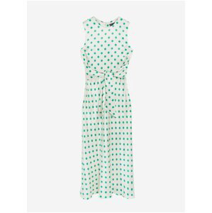 Zeleno-krémové dámské puntíkované midi šaty Marks & Spencer