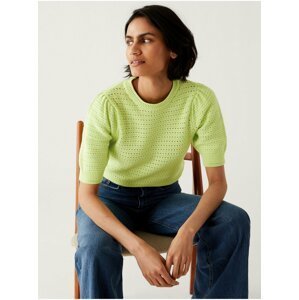 Světle zelené dámské pletené tričko Marks & Spencer