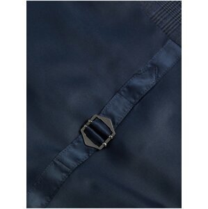 Tmavě modrá klučičí kostkovaná obleková vesta Marks & Spencer