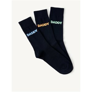 Sada tří párů pánských ponožek v tmavě modré barvě Marks & Spencer