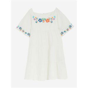 Bílé holčičí bavlněné šaty s výšivkou Marks & Spencer
