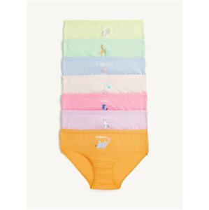 Sada sedmi holčičích kalhotek v oranžové, fialové, růžové, modré a zelené barvě Marks & Spencer