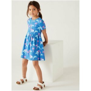 Modré holčičí vzorované šaty Marks & Spencer