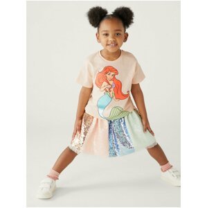 Světle růžové holčičí tričko s motivem Disney Princess Marks & Spencer