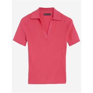 Tmavě růžové dámské tričko s límečkem Marks & Spencer