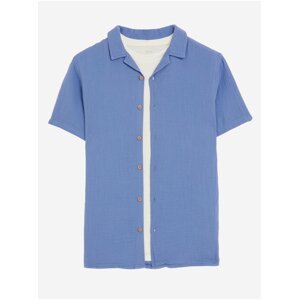 Sada klučičího trička a košile s krátkým rukávem v modré a bílé barvě Marks & Spencer