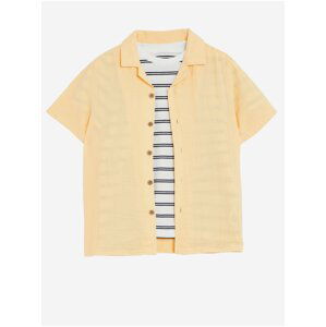 Sada klučičího trička a košile s krátkým rukávem v žluté a bílé barvě Marks & Spencer