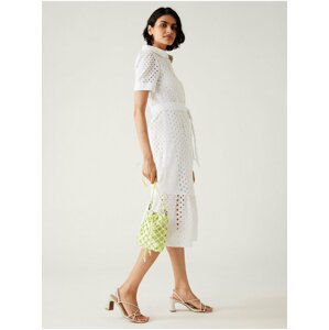 Bílé dámské šaty s páskem Marks & Spencer