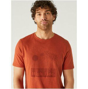 Oranžové pánské tričko s potiskem Marks & Spencer High Tide