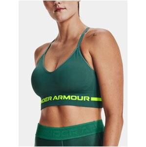 Tmavě zelená dámská sportovní podprsenka Under Armour UA Seamless Low Long Bra