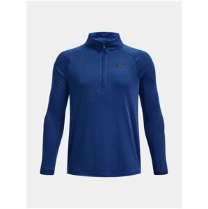 Tmavě modré klučičí sportovní tričko Under Armour UA Tech 2.0 1/2 Zip