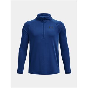 Tmavě modré klučičí sportovní tričko Under Armour UA Tech 2.0 1/2 Zip