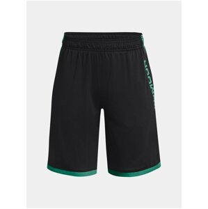 Zeleno-černé klučičí sportovní kraťasy Under Armour UA Stunt 3.0 Shorts