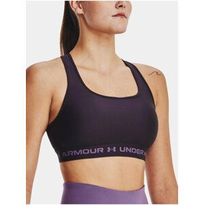 Tmavě fialová dámská sportovní podprsenka Under Armour UA Crossback Mid Bra.