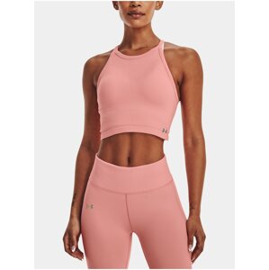 Růžový dámský sportovní crop top Under Armour Rush Seamless Tank