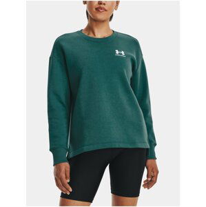 Tmavě zelená dámská mikina Under Armour Rival Fleece Oversize Crew