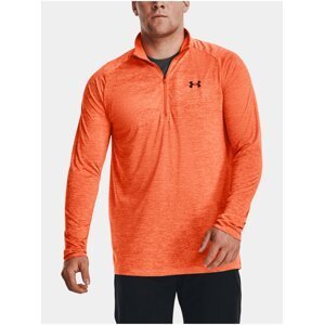 Oranžové pánské žíhané sportovní tričko Under Armour UA Tech 2.0 1/2 Zip