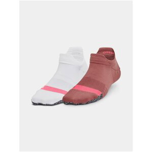 Sada dvou párů dámských sportovních ponožek v bílé a růžové barvě Under Armour UA Breathe 2