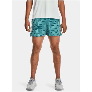 Modré pánské sportovní vzorované kraťasy Under Armour LAUNCH ELITE 5'' PRT SHORT