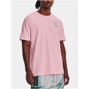 Růžové pánské sportovní tričko Under Armour UA CURRY ANIMATED SS