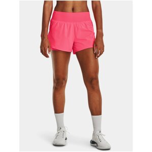 Růžové dámské sportovní kraťasy Under Armour Flex Woven 2-in-1 Short