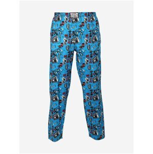 Modrý pánský vzorovaný spodní díl pyžama Styx